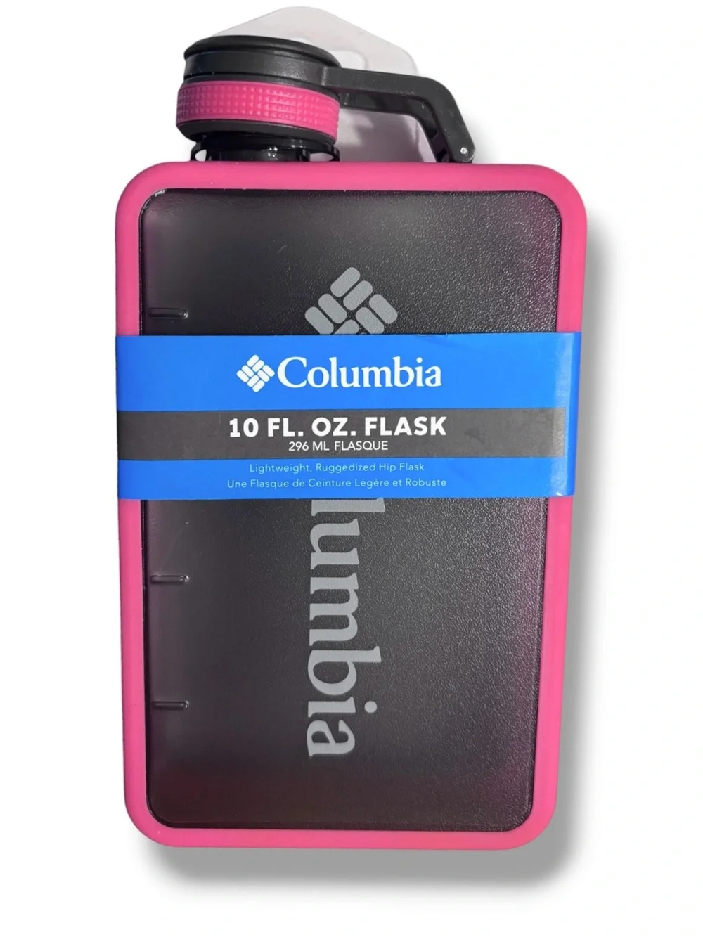 COLUMBIA 10 Ounce Flask Pink & Grey NEW